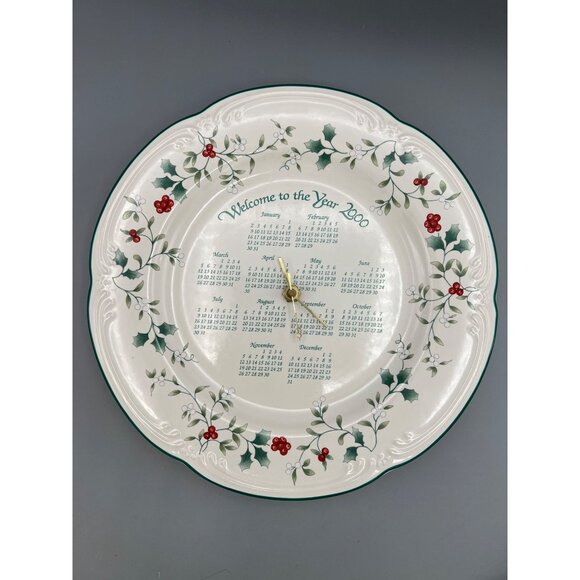 Pfaltzgraff Winterberry Plate Clock Calendar Year 2000 Millennium Super Rare HTF - Picture 7 of 11